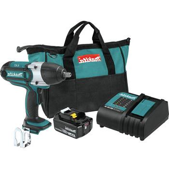 电动工具| Makita XWT04S1 18V LXT拉丝锂离子1/2 in. 无绳方形驱动冲击扳手套件(3ah)